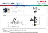 Bosch 731cc/min EV14 Injector