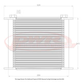 PWR Engine Oil Cooler - Plate & Fin 280 x 256 x 37mm (28 Row) Kit (Includes Fittings)