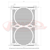 PWR Engine Oil Cooler - Plate & Fin 280 x 419 x 37mm (48 Row) mounts for dual 8" SPAL fans