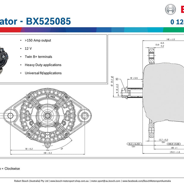 Bosch Alternator - BX525085