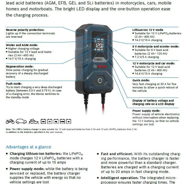 Bosch Battery Charger C80-Li, 6 & 12V