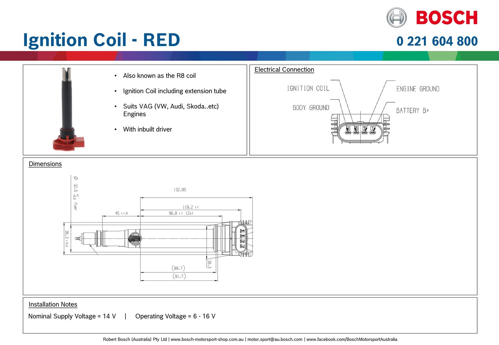 Bosch Ignition Coil - Red