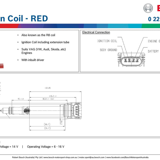 Bosch Ignition Coil - Red