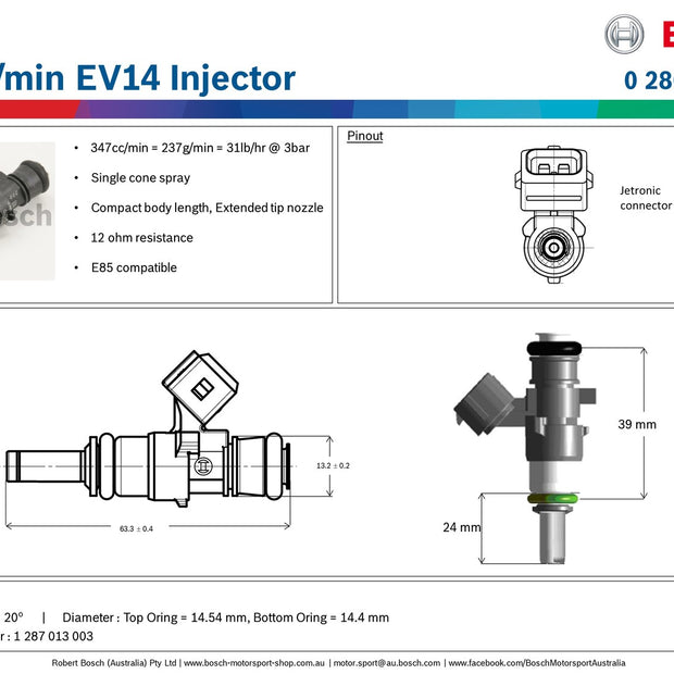 Bosch 347cc/min EV14 Injector