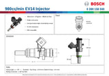 Bosch 980cc/min EV14 Injector