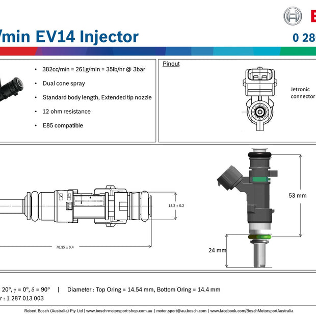 Bosch 381cc/min EV14 Injector