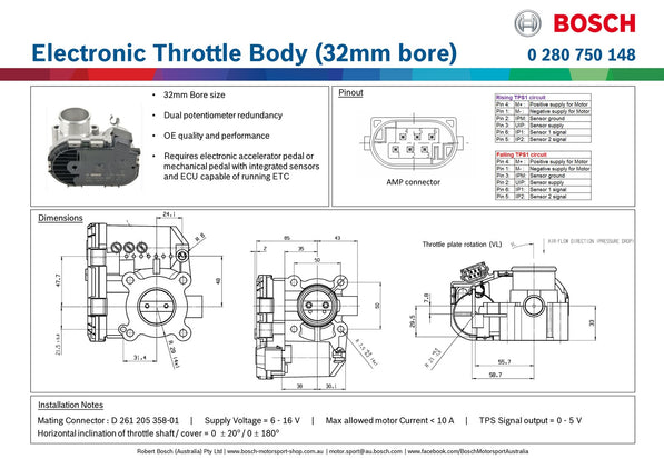 Bosch Electronic Throttle Body (32mm bore)