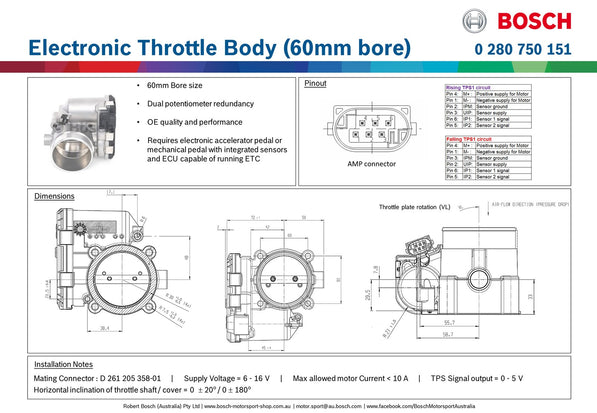 Bosch Electronic Throttle Body (60mm bore)