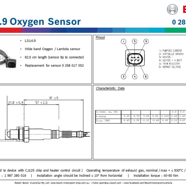 Bosch LSU-4.9 Oxygen Sensor
