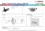 Bosch Water / Intercooler pump, 1200 lph