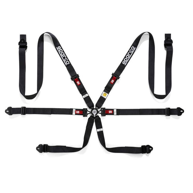 Sparco 6-point Harness BELT COMPETITION H3 STEEL 6PT -2" -4 ALL PULL DOWN BLK