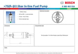 Bosch >75l/h @2.5bar In-line Fuel Pump