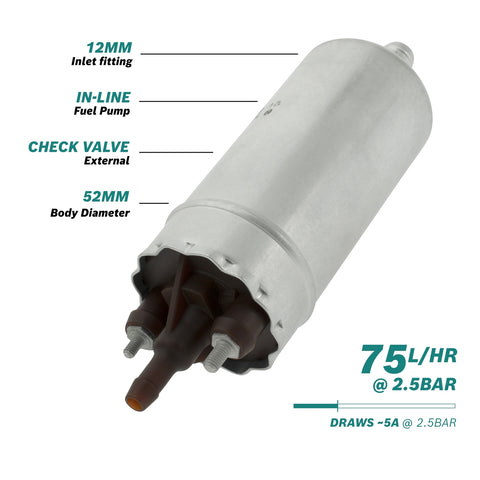Bosch >75l/h @2.5bar In-line Fuel Pump