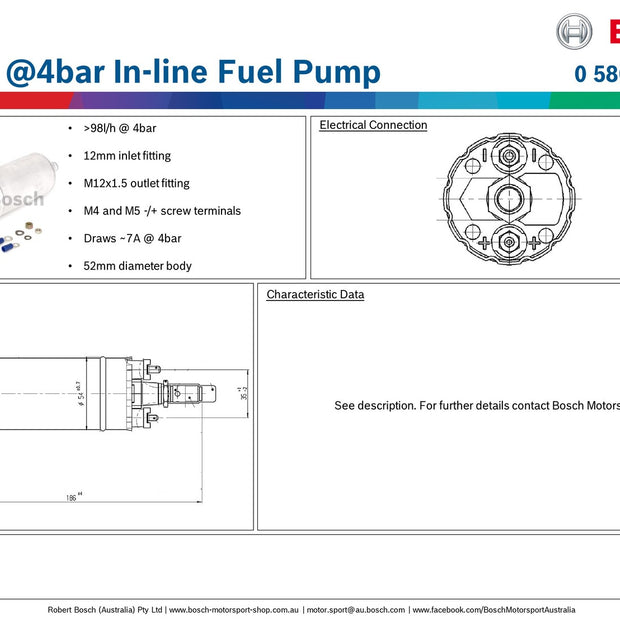 Bosch >98l/h @4bar In-line Fuel Pump