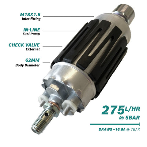 Bosch >275l/h @5bar In-line Fuel Pump