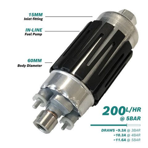 Bosch >200l/h @5bar In-line Fuel Pump