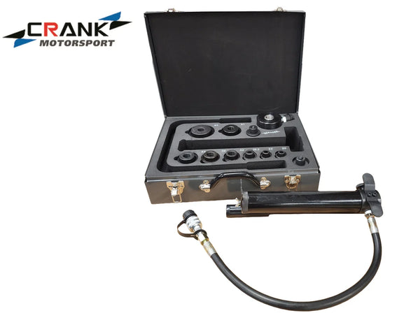 Crank Motorsport 16-Piece Hydraulic Metal Hole Punch Set – Premium Kit – Professional Sheet Metal Tool