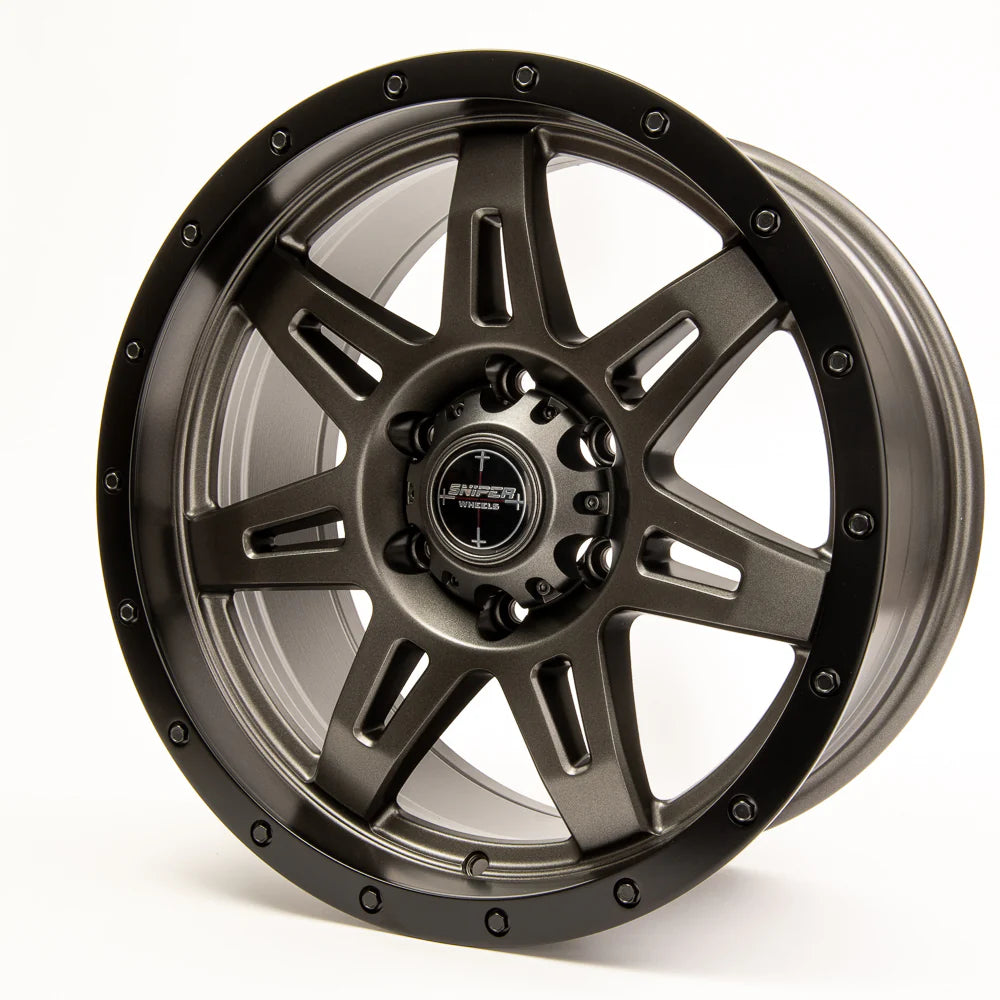 Sniper wheels RECOIL Matt Gun Metallic / Black Lip