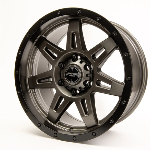 Sniper wheels RECOIL Matt Gun Metallic / Black Lip
