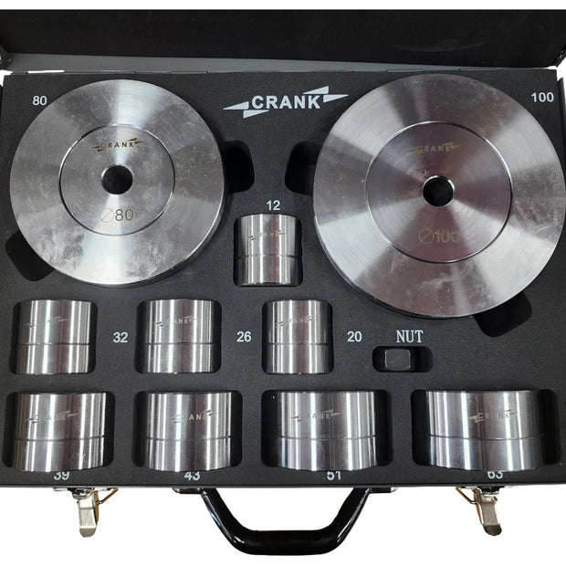 Crank Motorsport 20-Piece Hydraulic Metal Hole Punch Set – Premium Taper Dimple Dies Kit