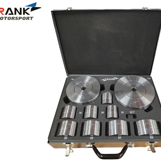 Crank Motorsport 20-Piece Hydraulic Metal Hole Punch Set – Premium Taper Dimple Dies Kit