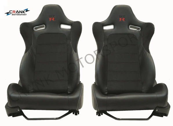 2x Crank Motorsport Nissan Skyline R34 GTR Mspec Leather Style Seats – ADR Approved
