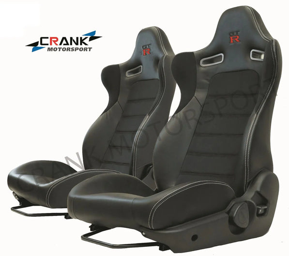 2x Crank Motorsport Nissan Skyline R34 GTR Mspec Leather Style Seats – ADR Approved