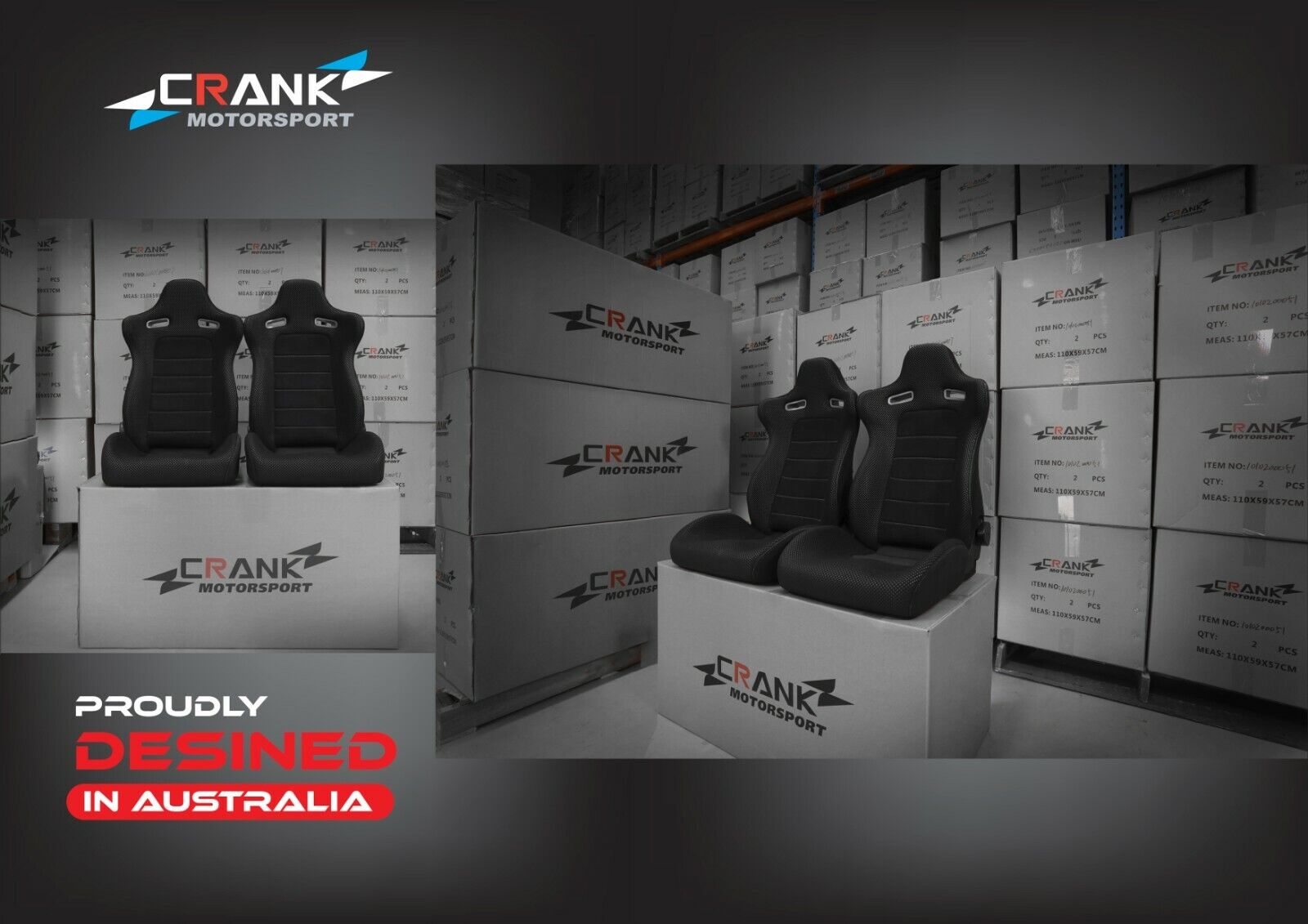 Crank Motorsport Nissan Skyline R34 GTR Vspec II Series 2 Style Seats
