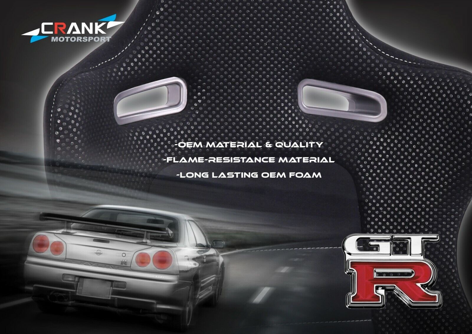 Crank Motorsport Nissan Skyline R34 GTR Vspec II Series 2 Style Seats