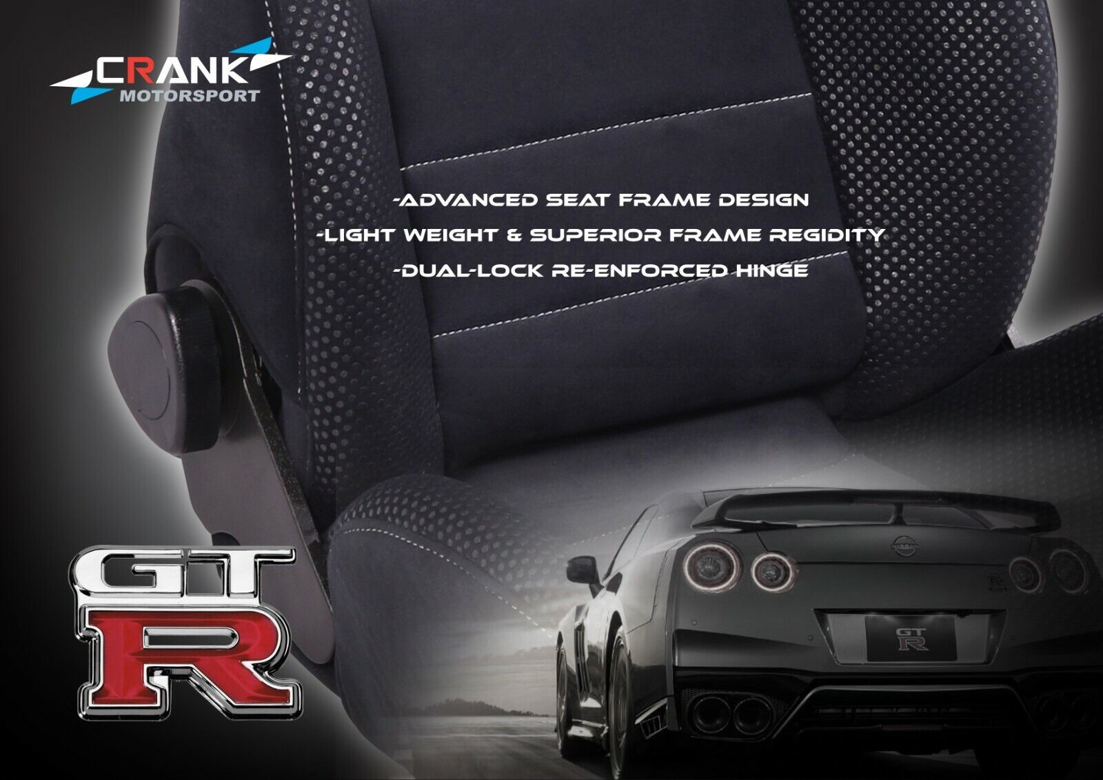 Crank Motorsport Nissan Skyline R34 GTR Vspec II Series 2 Style Seats