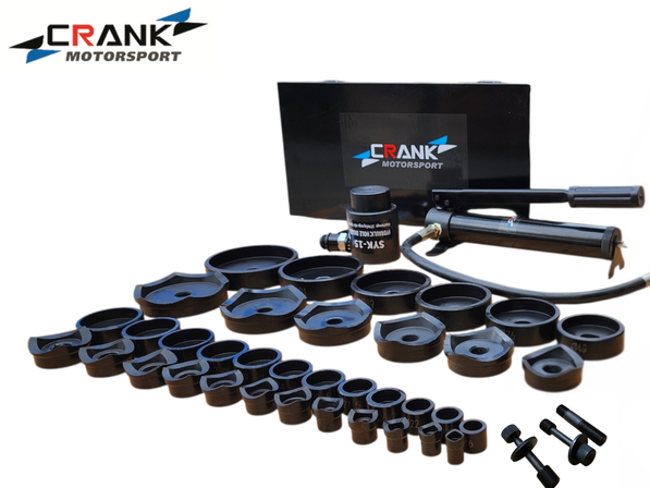 Crank Motorsport 36 Pcs Hydraulic Hole Punch Kit – 16–114 mm Cut, 15T Hand Pump Set