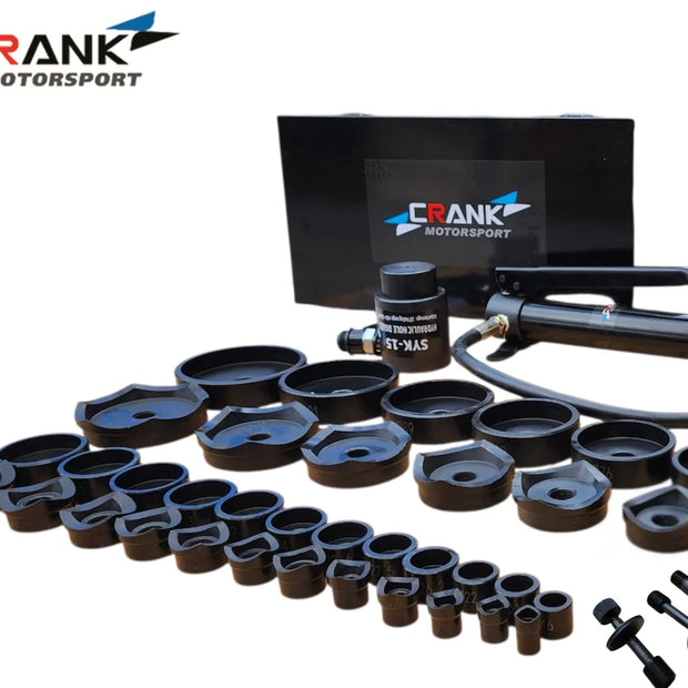 Crank Motorsport 36 Pcs Hydraulic Metal Hole Punch Set – 16–114 mm Cut