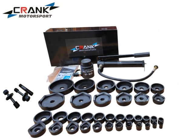 Crank Motorsport 36 Pcs Hydraulic Hole Punch Kit – 16–114 mm Cut, 15T Hand Pump Set