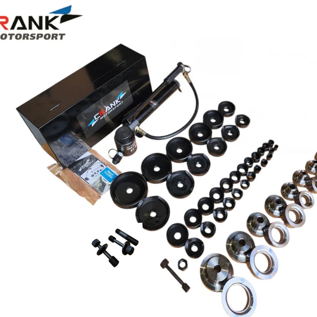 Crank Motorsport 52 Pcs Dimple Die Hydraulic Hole Punch Kit – 16–114 mm Cut, 1/2–2.5" RADIUS Set