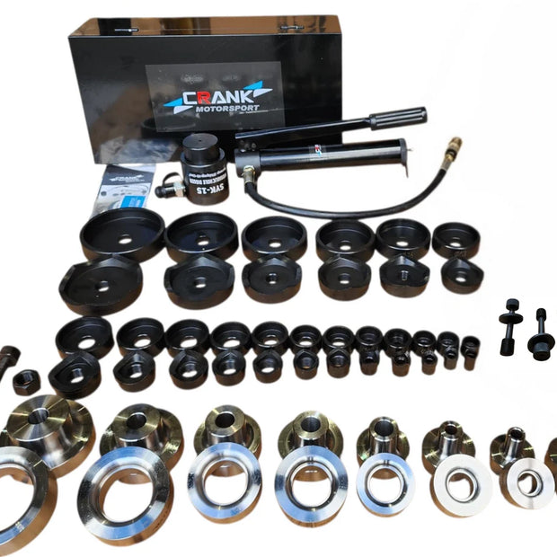Crank Motorsport 52 Pcs Dimple Die Hydraulic Hole Punch Kit – 16–114 mm Cut, 1/2–2.5" RADIUS Set
