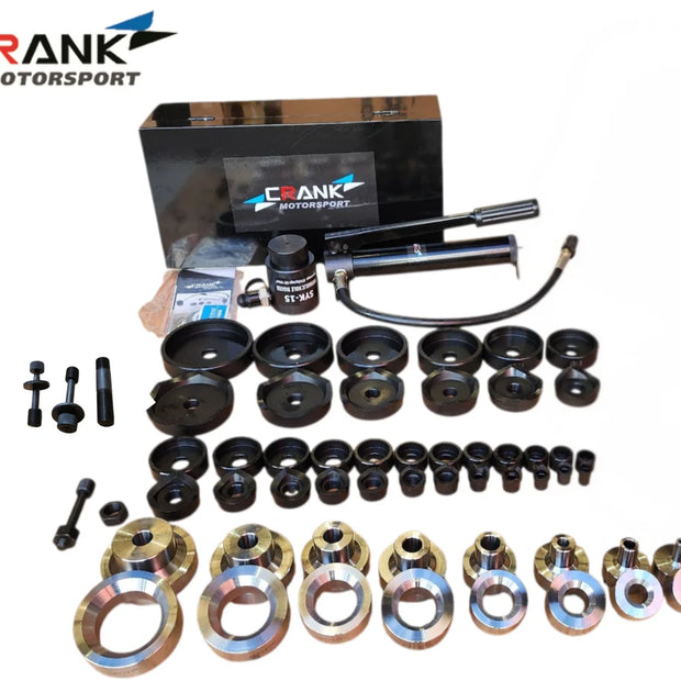 Crank Motorsport 52 Pcs Dimple Die Hydraulic Hole Punch Kit – 16–114 mm Cut, 1/2–2.5" TAPER Set