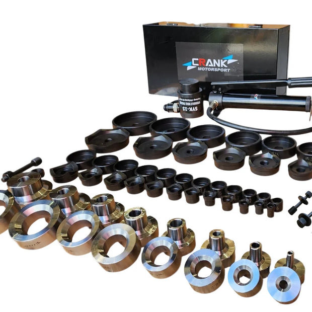 Crank Motorsport 52 Pcs Dimple Die Hydraulic Hole Punch Kit – 16–114 mm Cut, 1/2–2.5" TAPER Set