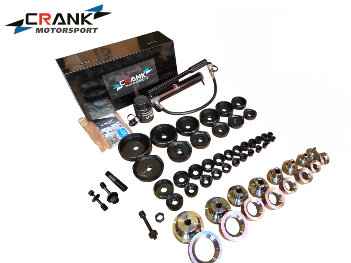 Crank Motorsport 52 Pcs Dimple Die Hydraulic Hole Punch Kit – 16–114 mm Cut, 1/2–2.5