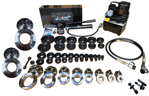 Crank Motorsport 56 Pcs Dimple Die + Electric Hydraulic Kit – 16–114 mm Cut, 1/2–2-1/2  in RADIUS