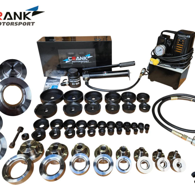 Crank Motorsport 56 Pcs Dimple Die + Electric Hydraulic Kit – 16–114 mm Cut, 1/2–2-1/2  in RADIUS