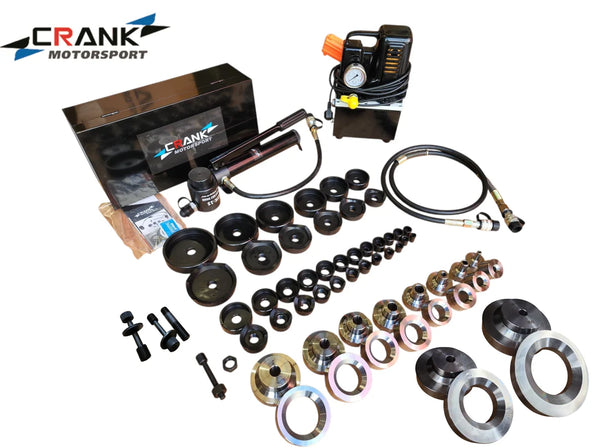 Crank Motorsport 56 Pcs Dimple Die + Electric Hydraulic Kit – 16–114 mm Cut, 1/2–2-1/2  in TAPER