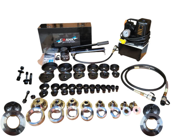 Crank Motorsport 56 Pcs Dimple Die + Electric Hydraulic Kit – 16–114 mm Cut, 1/2–2-1/2  in TAPER