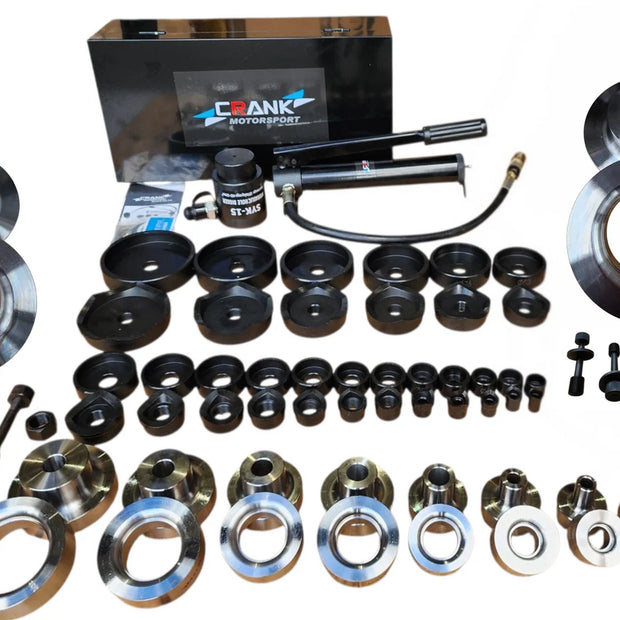 Crank Motorsport 56-Piece Hydraulic Hole Punch & Dimple Die Set – 16–114mm Cut, 12–100mm RADIUS