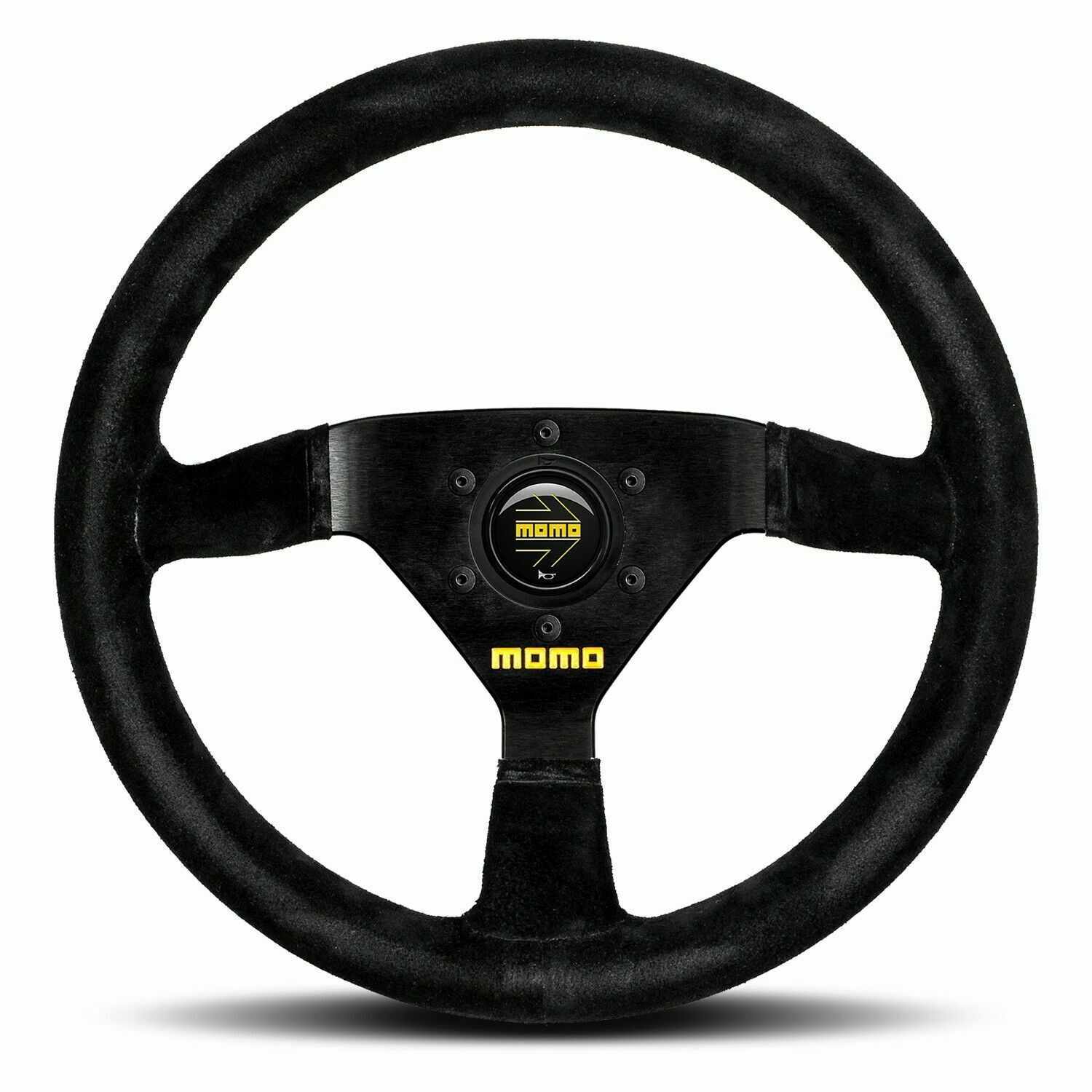 MOMO MOD 69 Black Suede 350mm Steering Wheel