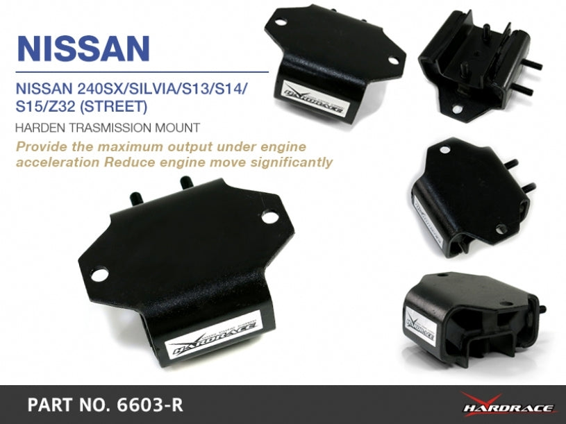 HARDRACE HARDENED TRANSMISSION MOUNT NISSAN, 180SX, SILVIA, FAIRLADY Z, Q45, S13, Y33 97-01, S14/S15, Z32 89-00