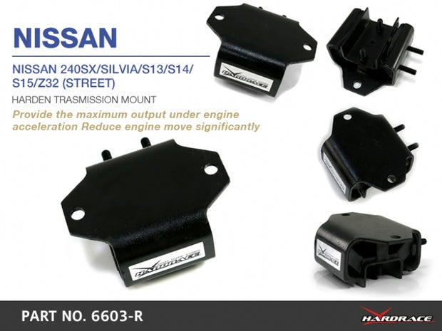 HARDRACE HARDENED TRANSMISSION MOUNT NISSAN, 180SX, SILVIA, FAIRLADY Z, Q45, S13, Y33 97-01, S14/S15, Z32 89-00