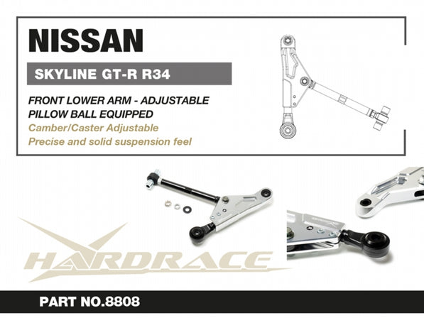 HARDRACE BILLET FRONT LOWER CONTROL ARM NISSAN, SKYLINE, R32, R33, R34 GT-R