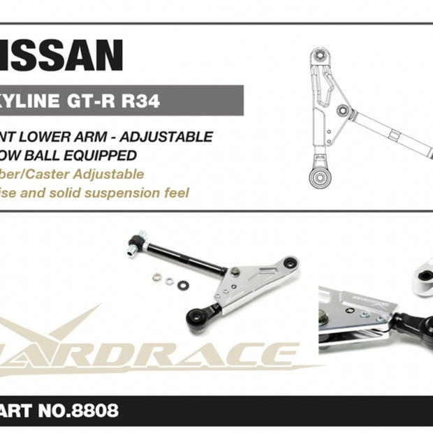 HARDRACE BILLET FRONT LOWER CONTROL ARM NISSAN, SKYLINE, R32, R33, R34 GT-R
