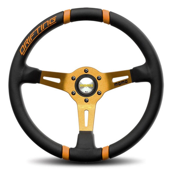 MOMO Drifting Black/Orange 350mm Steering Wheel