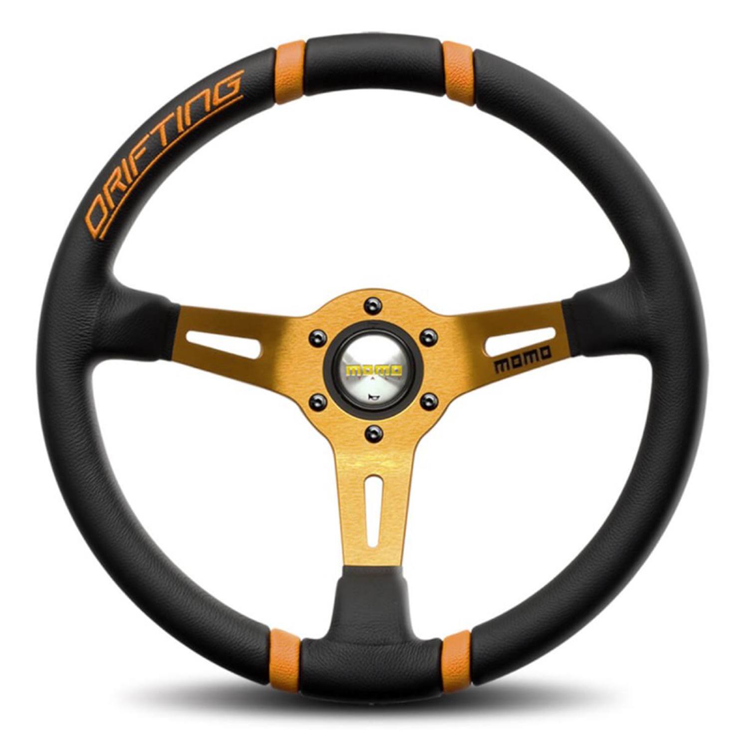 MOMO Drifting Black/Orange 350mm Steering Wheel